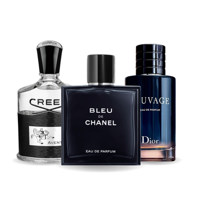 3 parfüm készlet Creed AVENTUS, BLEU DE CHANEL, Dior SAUVAGE 100ml