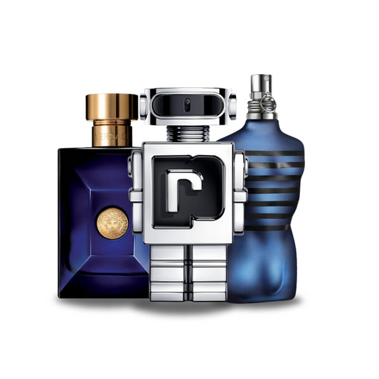 3 parfüm készlet Versace DYLAN BLUE, Paco Rabanne PHANTOM e Jean Paul Gaultier ULTRA MALE 100ml